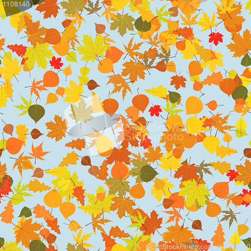 Image of Seamless pattern with autumn leafs