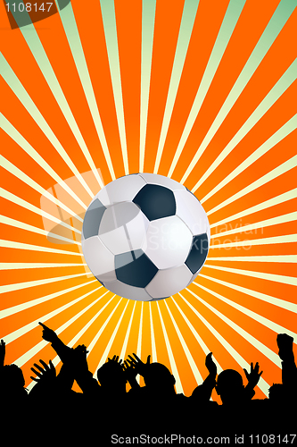 Image of Soccer ball with silhouettes