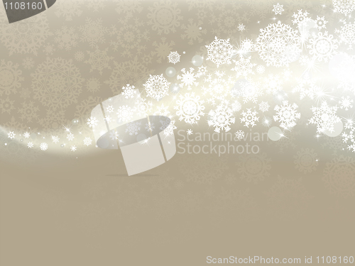 Image of Elegant christmas card with snowflakes. EPS 8