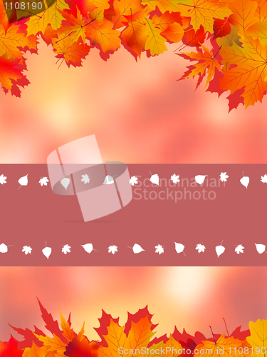 Image of Thank You Card With A Leaves Background