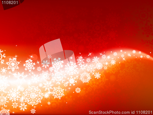 Image of Warm winter background & snowflakes. EPS 8