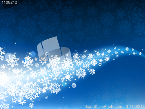 Image of Blue winter background & snowflakes. EPS 8