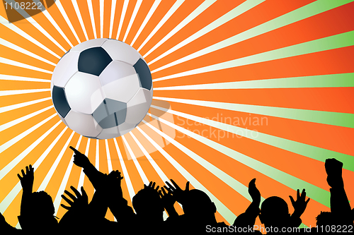 Image of Soccer ball with silhouettes