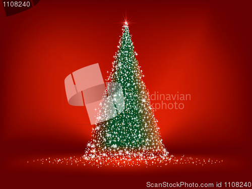 Image of Abstract green christmas tree. EPS 8