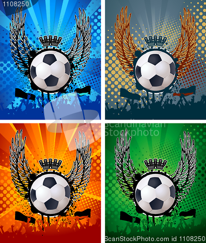 Image of Football background with the balls, wings