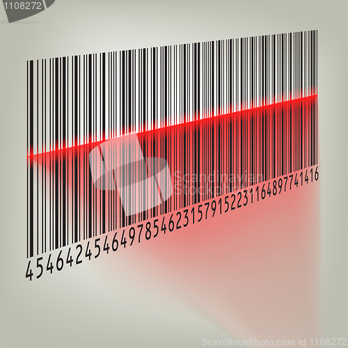 Image of Bar code with laser light. EPS 8