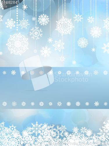 Image of Christmas card with christmas snowflake. EPS 8