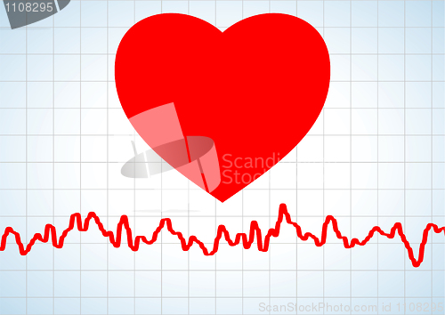 Image of Heart and heartbeat symbol