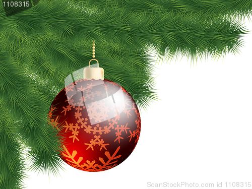 Image of Christmas-tree and decoration ball. EPS 8