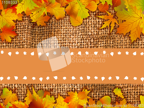 Image of Thank You Card With A Leaves Background