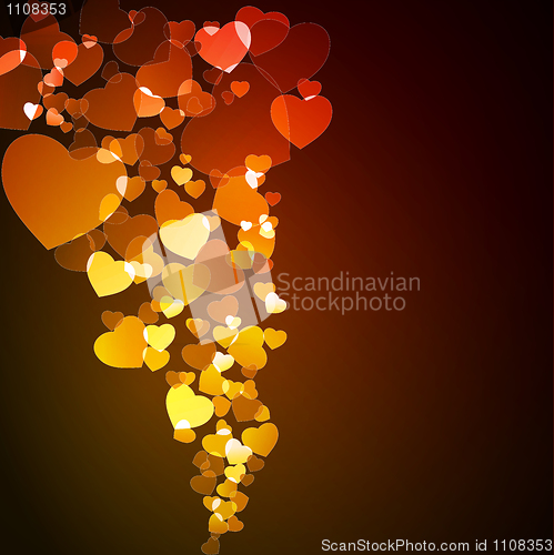 Image of Valentin`s Day card with hearts