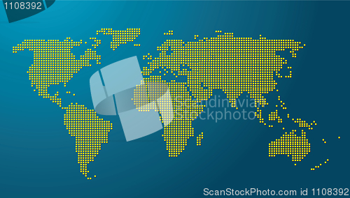 Image of World map with Earth globe