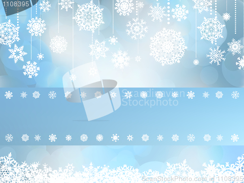 Image of Christmas card with christmas snowflake. EPS 8