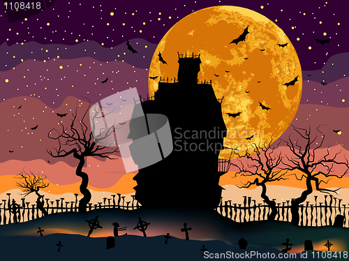 Image of Scary Halloween Dark House.
