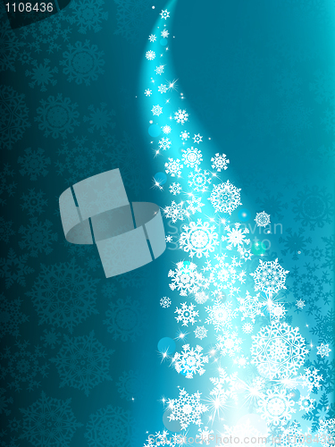 Image of Blue winter background & snowflakes. EPS 8