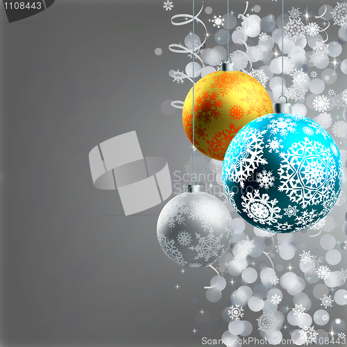 Image of Winter background with Christmas decoration