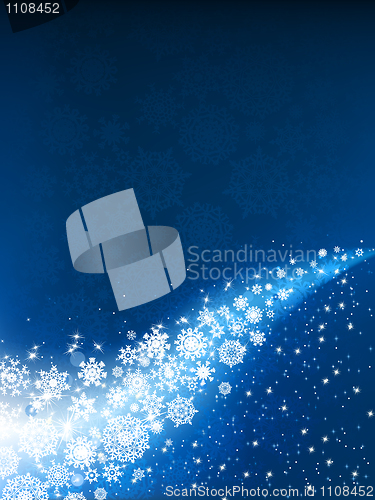 Image of Blue winter background & snowflakes. EPS 8