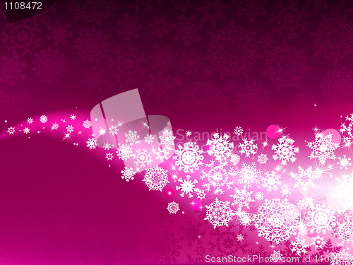 Image of Purple winter background & snowflakes. EPS 8