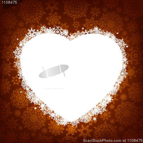 Image of Card - frame in the shape of heart. EPS 8