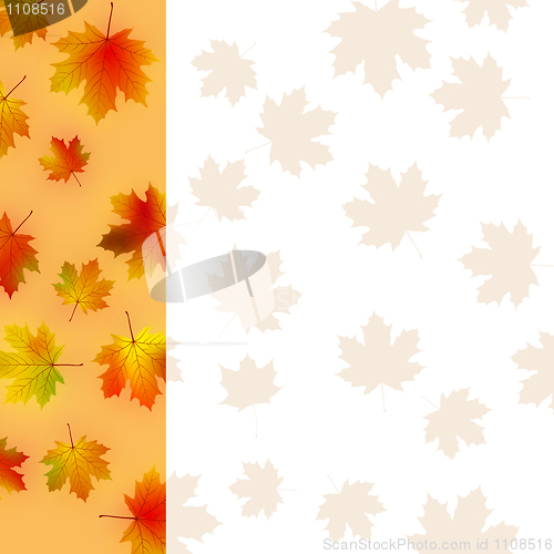 Image of Colorful autumn leaves card.