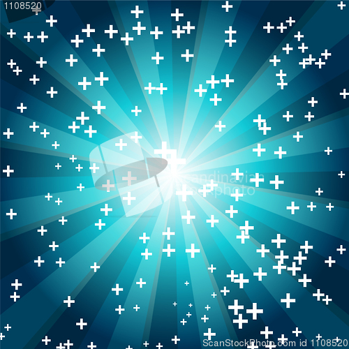 Image of cross on blue background
