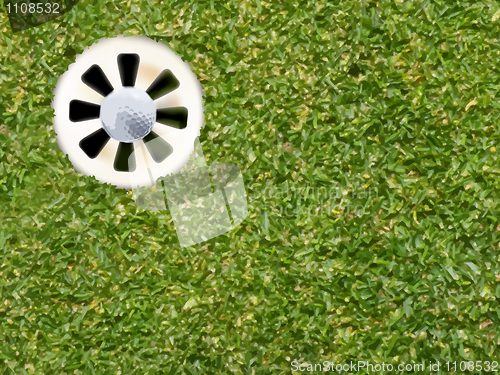 Image of Golf ball in the hole.