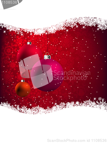 Image of Elegant Red Christmas Card. EPS 8