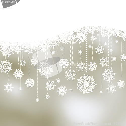 Image of Christmas background with snowflakes. EPS 8