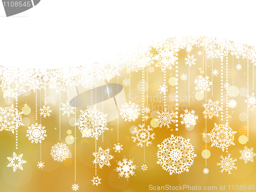 Image of Christmas background with snowflakes. EPS 8