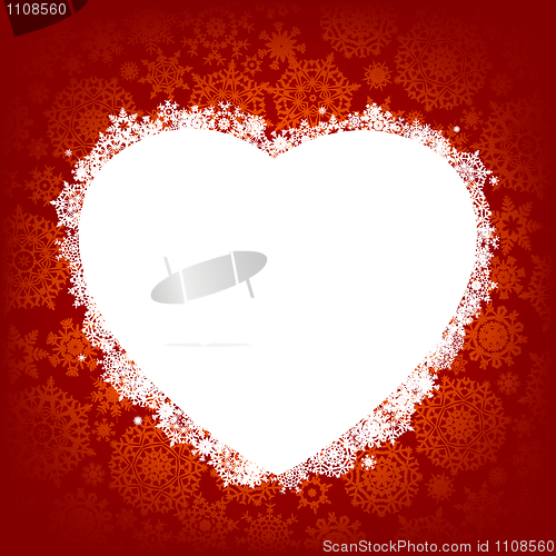 Image of Card - frame in the shape of heart. EPS 8