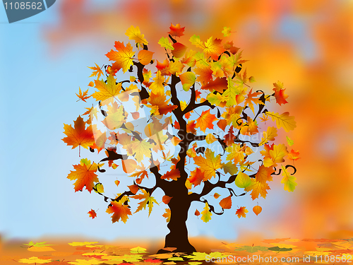 Image of Beautiful autumn tree for your design.