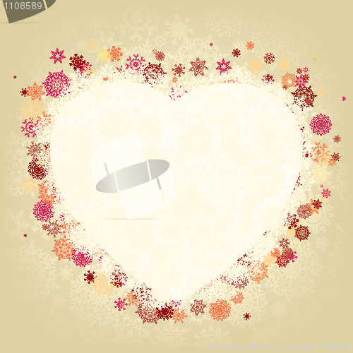 Image of Snowflakes in the form of a heart. EPS 8
