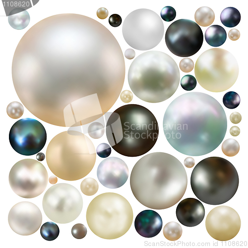 Image of Collection of color pearls isolated. EPS 8