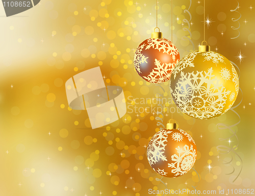 Image of Gold shiny Christmas background.