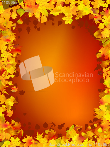 Image of Autumn frame from leaves