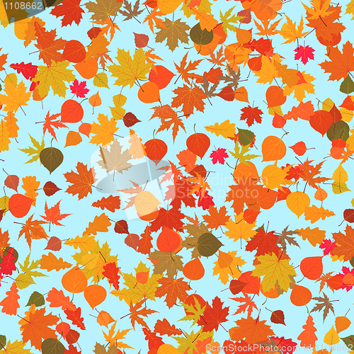 Image of Autumn leaves, seamless background