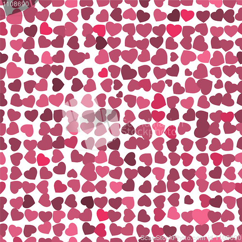 Image of Red hearts background on white