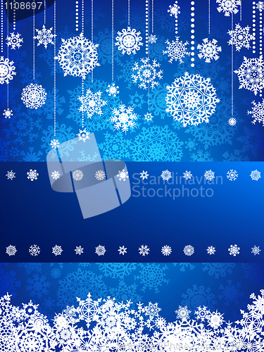 Image of Christmas card with christmas snowflake. EPS 8