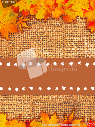 Image of Thank You Card With A Leaves Background