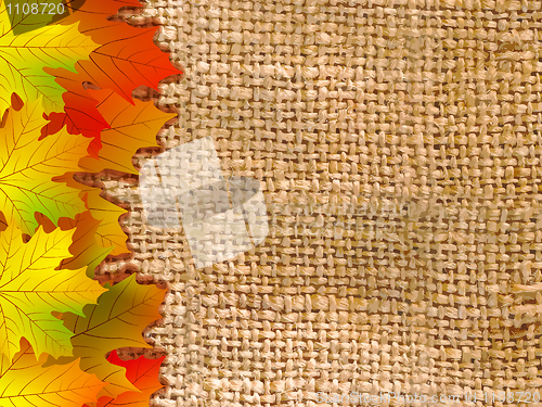 Image of Thank You Card With A Leaves Background