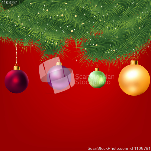 Image of Christmas background with tree. EPS 8