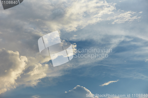 Image of Blue sky is covered by light clouds