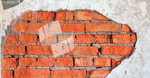 Image of Damage of brick wall - industrial urbanistic background