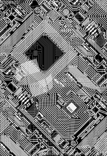 Image of Circuit board electronic monochrome background