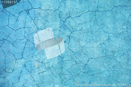 Image of Concrete walls are covered with blue paint