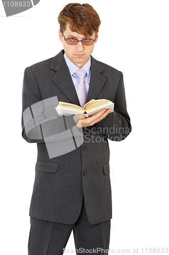 Image of People with book in hands standing on white