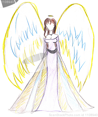 Image of Child's drawing - angel with wings