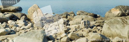 Image of Landscape - stony coast of lake