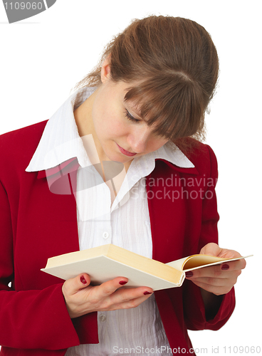 Image of Woman acquainted with contents of book