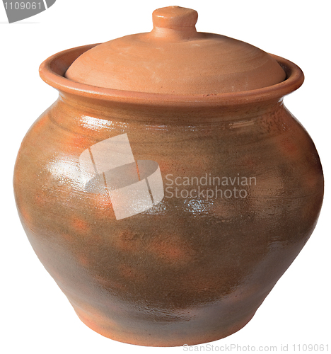 Image of old ceramic pot with a lid